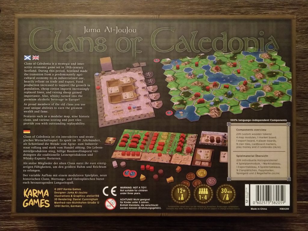 Clans of Caledonia - back of box